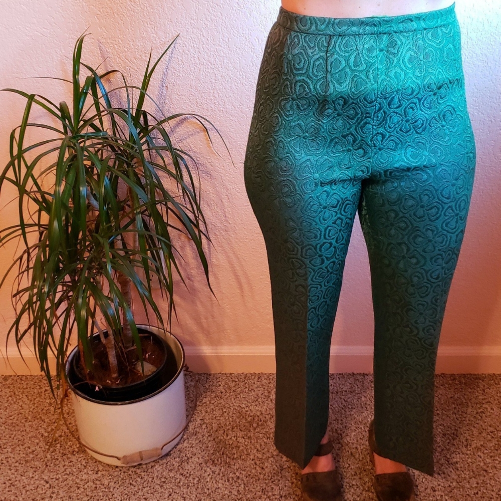 Givenchy vintage Boutique green brocade pants